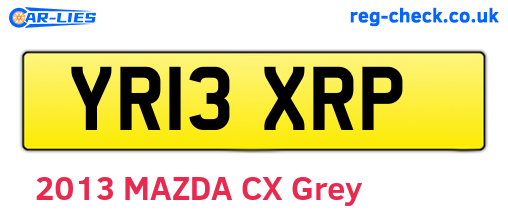 YR13XRP are the vehicle registration plates.