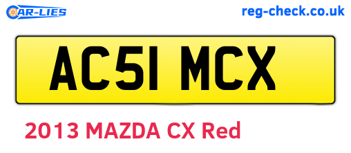AC51MCX are the vehicle registration plates.