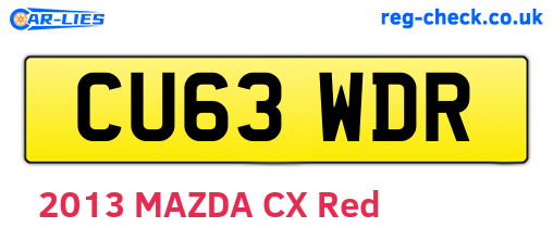 CU63WDR are the vehicle registration plates.