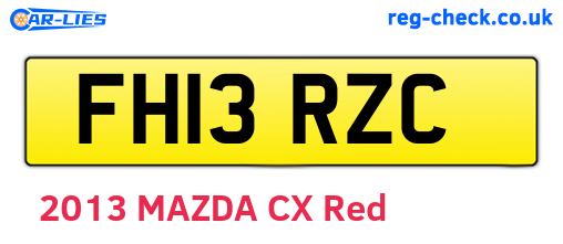 FH13RZC are the vehicle registration plates.