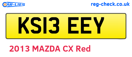 KS13EEY are the vehicle registration plates.