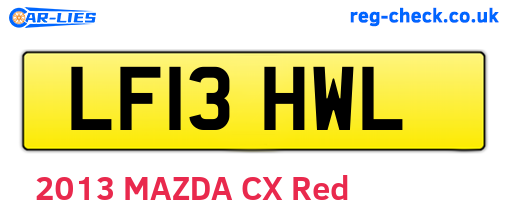 LF13HWL are the vehicle registration plates.