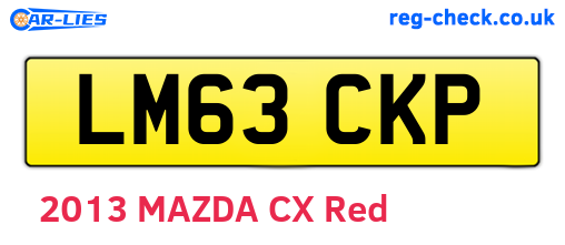 LM63CKP are the vehicle registration plates.
