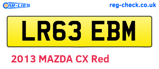 LR63EBM are the vehicle registration plates.