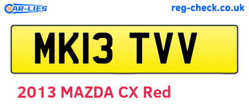 MK13TVV are the vehicle registration plates.