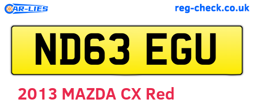 ND63EGU are the vehicle registration plates.