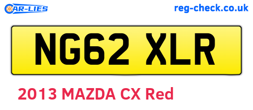 NG62XLR are the vehicle registration plates.
