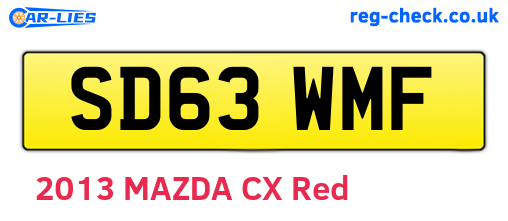 SD63WMF are the vehicle registration plates.