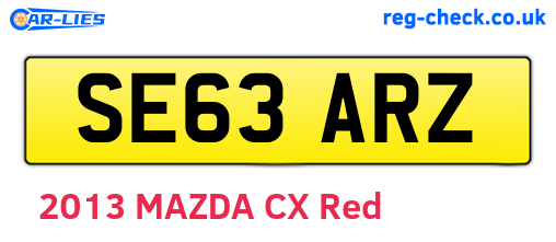 SE63ARZ are the vehicle registration plates.