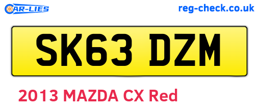SK63DZM are the vehicle registration plates.