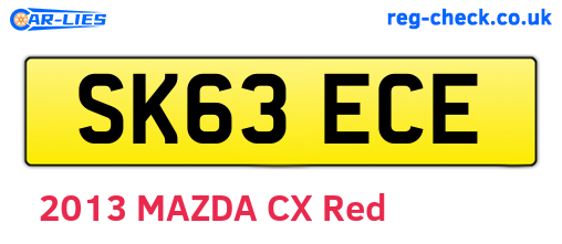 SK63ECE are the vehicle registration plates.