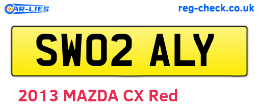 SW02ALY are the vehicle registration plates.