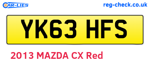 YK63HFS are the vehicle registration plates.
