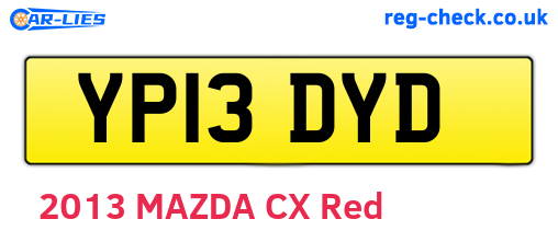 YP13DYD are the vehicle registration plates.