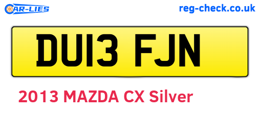 DU13FJN are the vehicle registration plates.