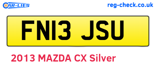 FN13JSU are the vehicle registration plates.