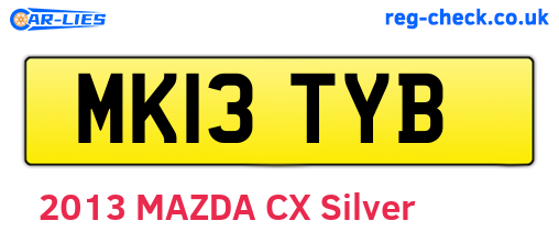 MK13TYB are the vehicle registration plates.