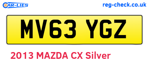MV63YGZ are the vehicle registration plates.