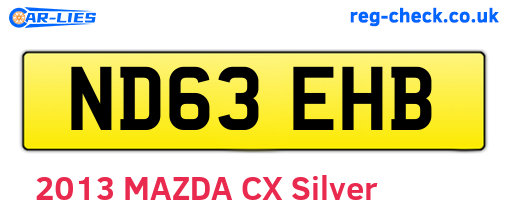 ND63EHB are the vehicle registration plates.