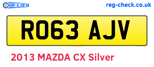 RO63AJV are the vehicle registration plates.