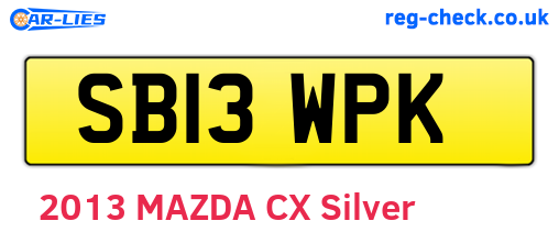 SB13WPK are the vehicle registration plates.
