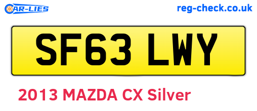 SF63LWY are the vehicle registration plates.