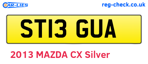 ST13GUA are the vehicle registration plates.