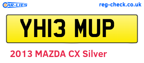 YH13MUP are the vehicle registration plates.