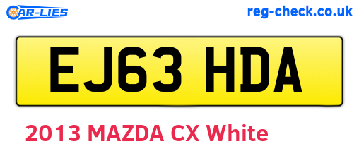 EJ63HDA are the vehicle registration plates.