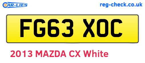 FG63XOC are the vehicle registration plates.