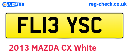 FL13YSC are the vehicle registration plates.