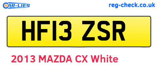 HF13ZSR are the vehicle registration plates.