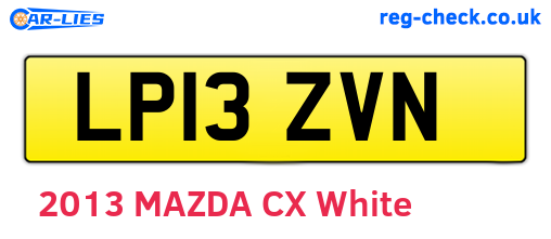 LP13ZVN are the vehicle registration plates.