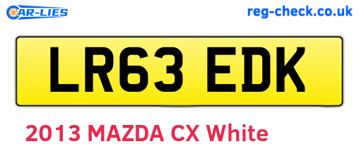 LR63EDK are the vehicle registration plates.