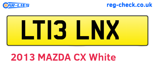 LT13LNX are the vehicle registration plates.
