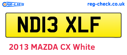 ND13XLF are the vehicle registration plates.