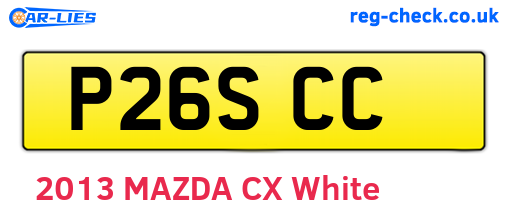 P26SCC are the vehicle registration plates.