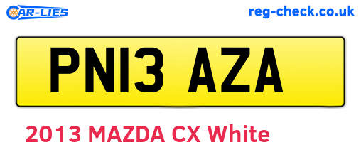 PN13AZA are the vehicle registration plates.