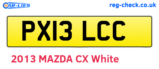 PX13LCC are the vehicle registration plates.