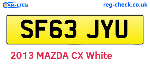 SF63JYU are the vehicle registration plates.