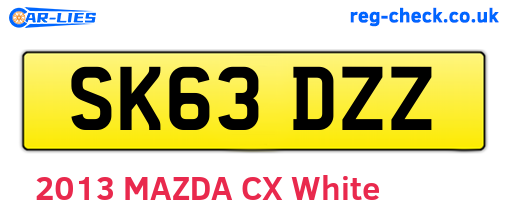 SK63DZZ are the vehicle registration plates.