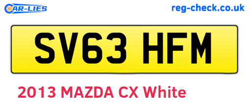 SV63HFM are the vehicle registration plates.