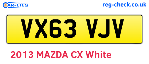 VX63VJV are the vehicle registration plates.