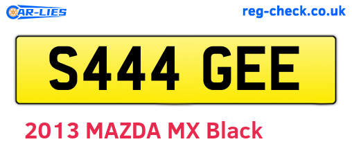 S444GEE are the vehicle registration plates.