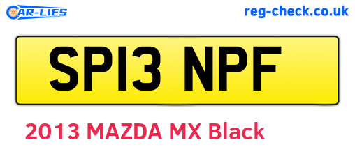 SP13NPF are the vehicle registration plates.