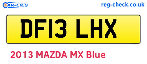 DF13LHX are the vehicle registration plates.