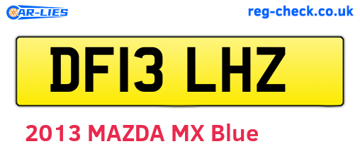 DF13LHZ are the vehicle registration plates.