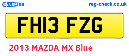 FH13FZG are the vehicle registration plates.