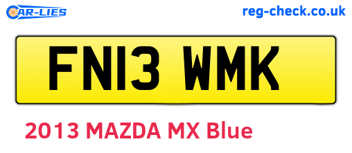 FN13WMK are the vehicle registration plates.