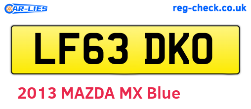 LF63DKO are the vehicle registration plates.